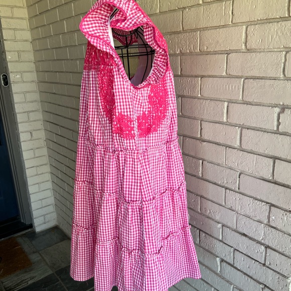 Pink Gingham Ruffle Dress - Picture 2 of 4